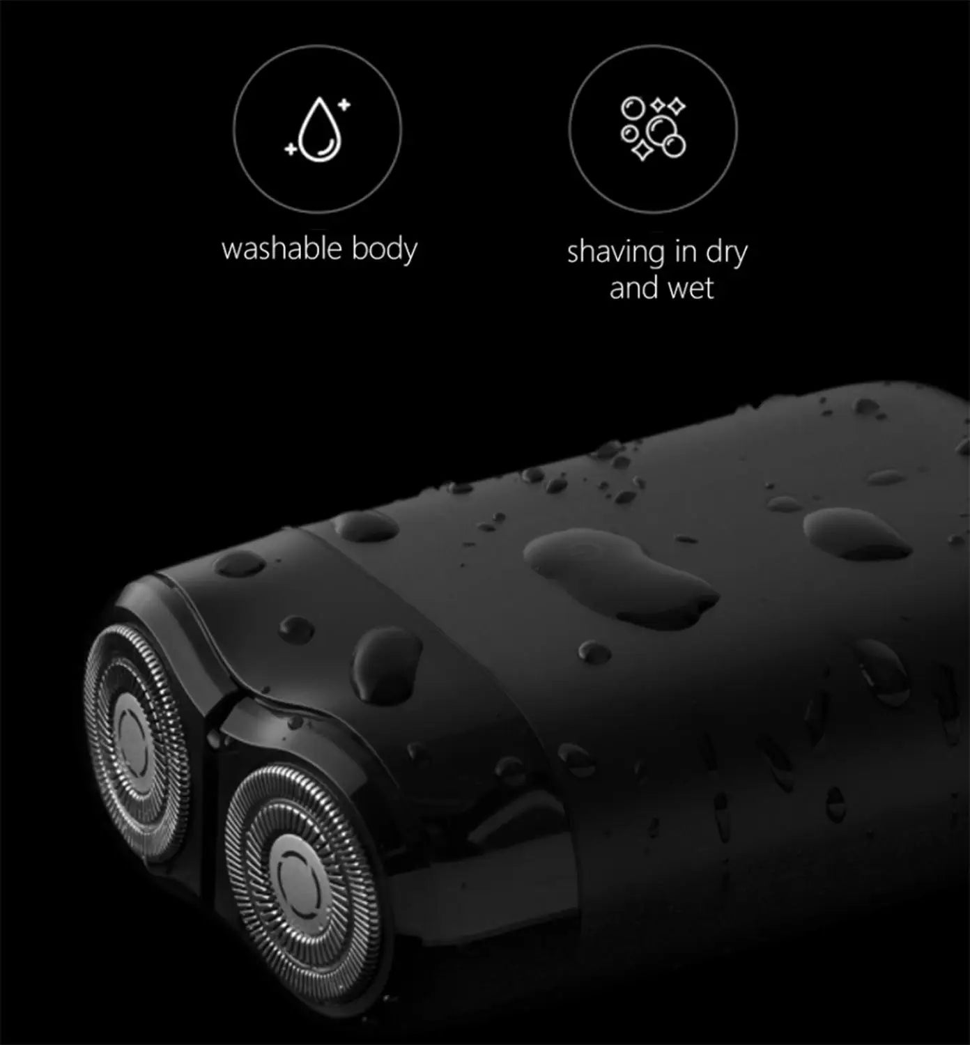 Original Xiaomi Electric razor Shaver rotating double head Full body wash Type-c charge silent motor double safe protection