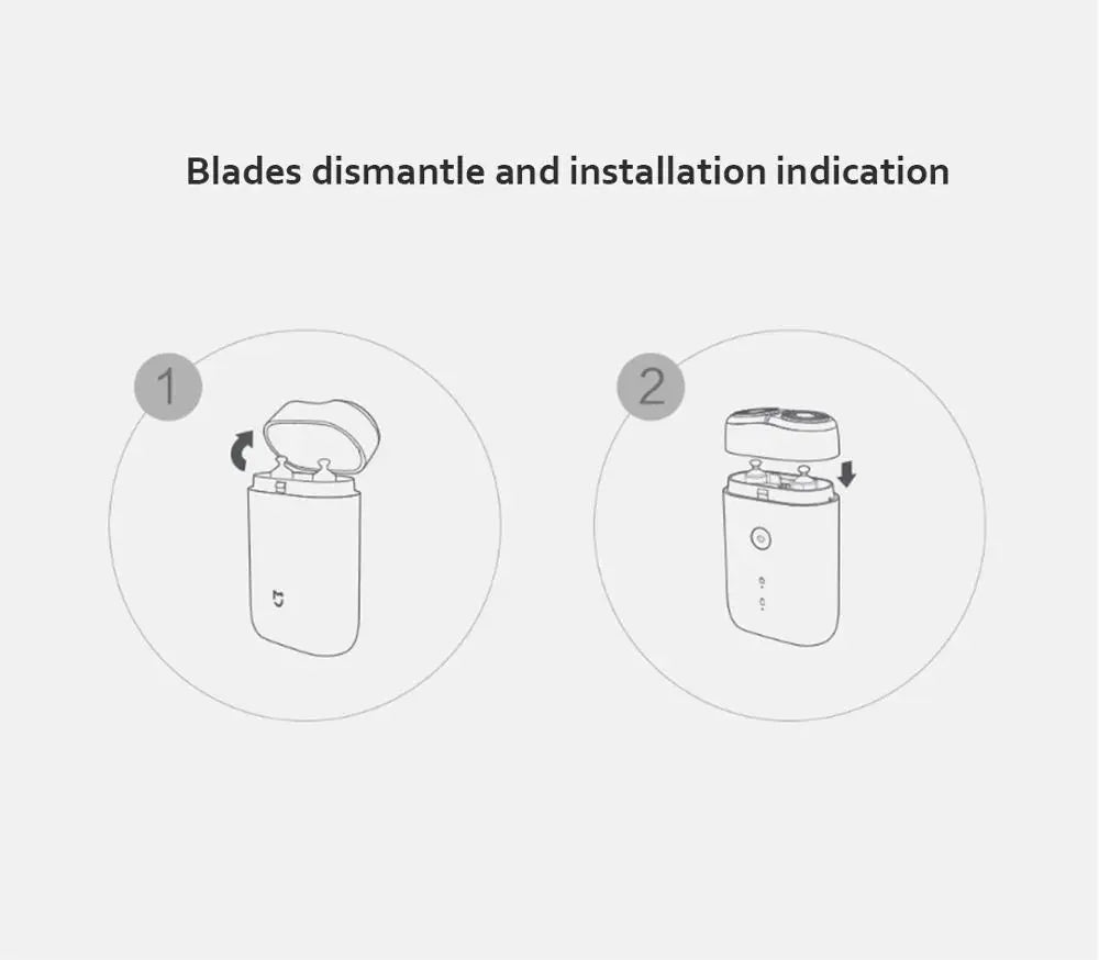 Original Xiaomi Electric razor Shaver rotating double head Full body wash Type-c charge silent motor double safe protection