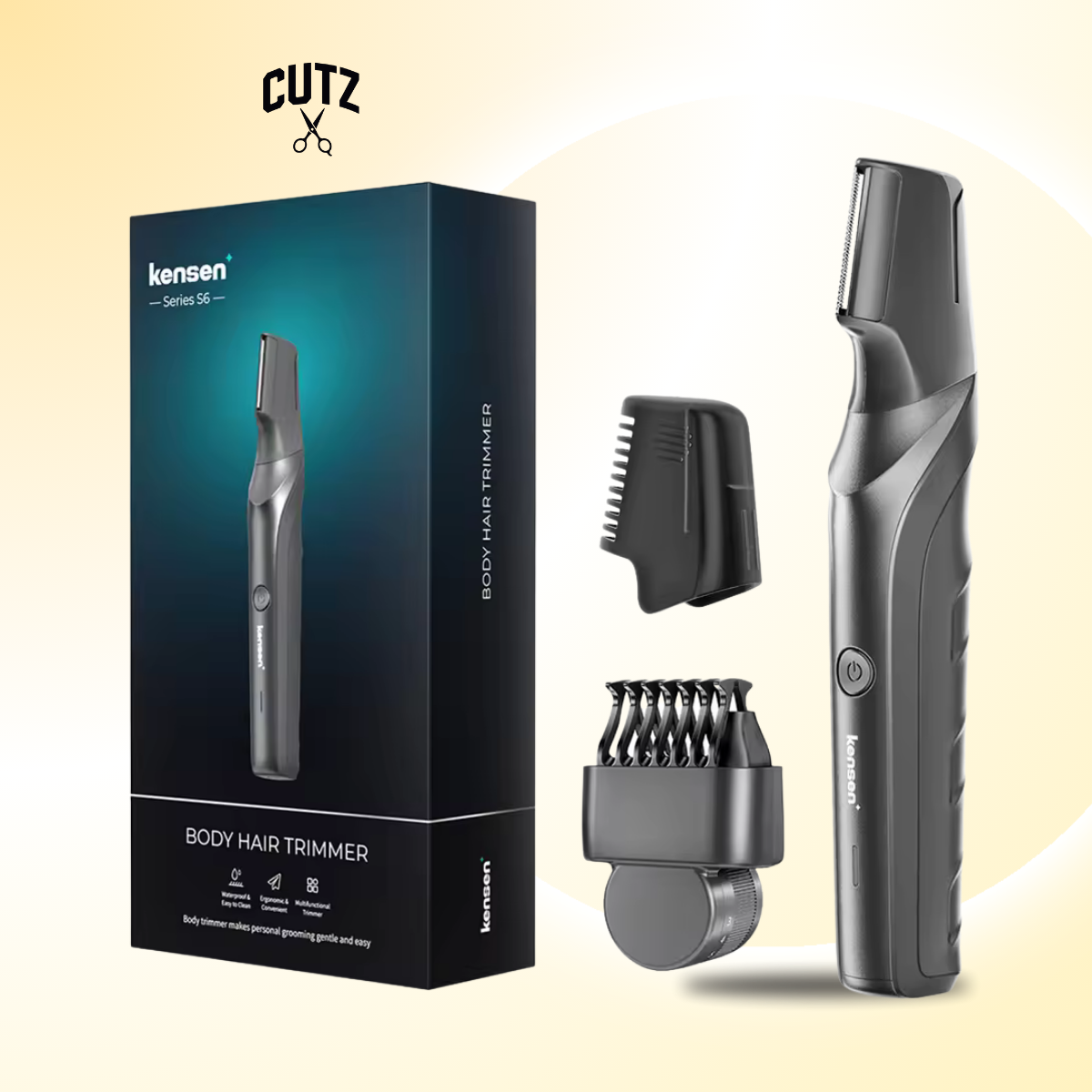 Kensen S6 Electric Hair Trimmer for Men Body Groomer Clipper IPX5 Waterproof Portable Groin Pubic Hair Trimmer Razor For Barber