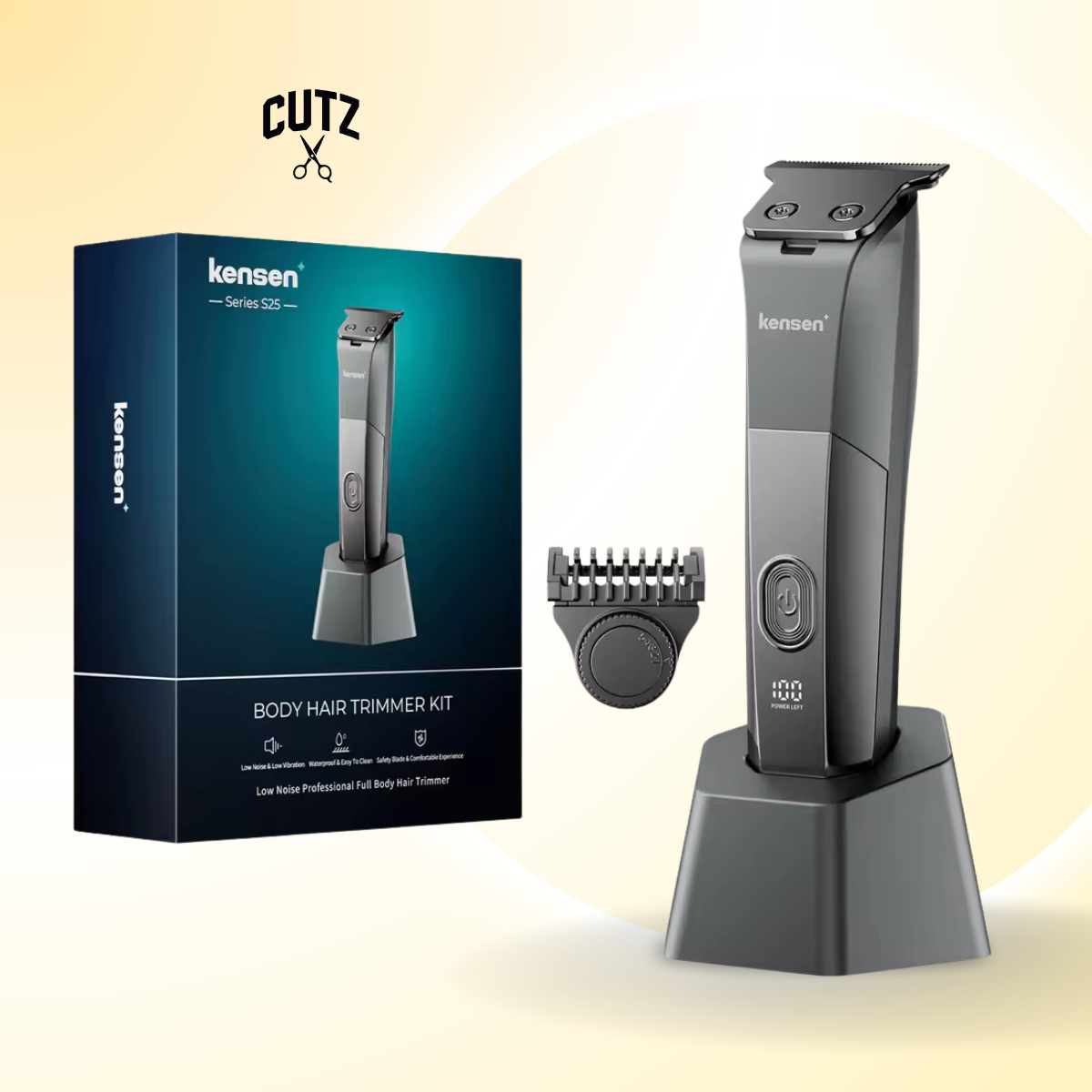 Kensen S25 Electric Body Hair Trimmer Men's Razor with base Adjustable Shaver Hair Cutting Machine Beard Trimmer Haircut Machine