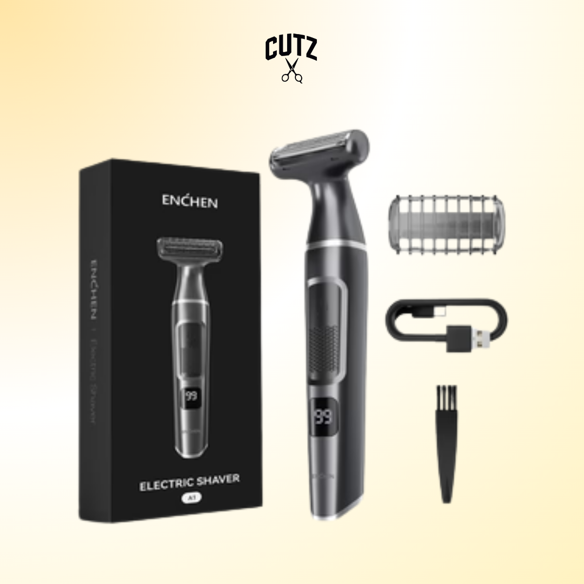 ENCHEN A1 Hair Trimmer Wet&Dry Suitable For The Whole Body Type-C Fast Charge 3-IN-1 Smooth Painless Detachable Blade