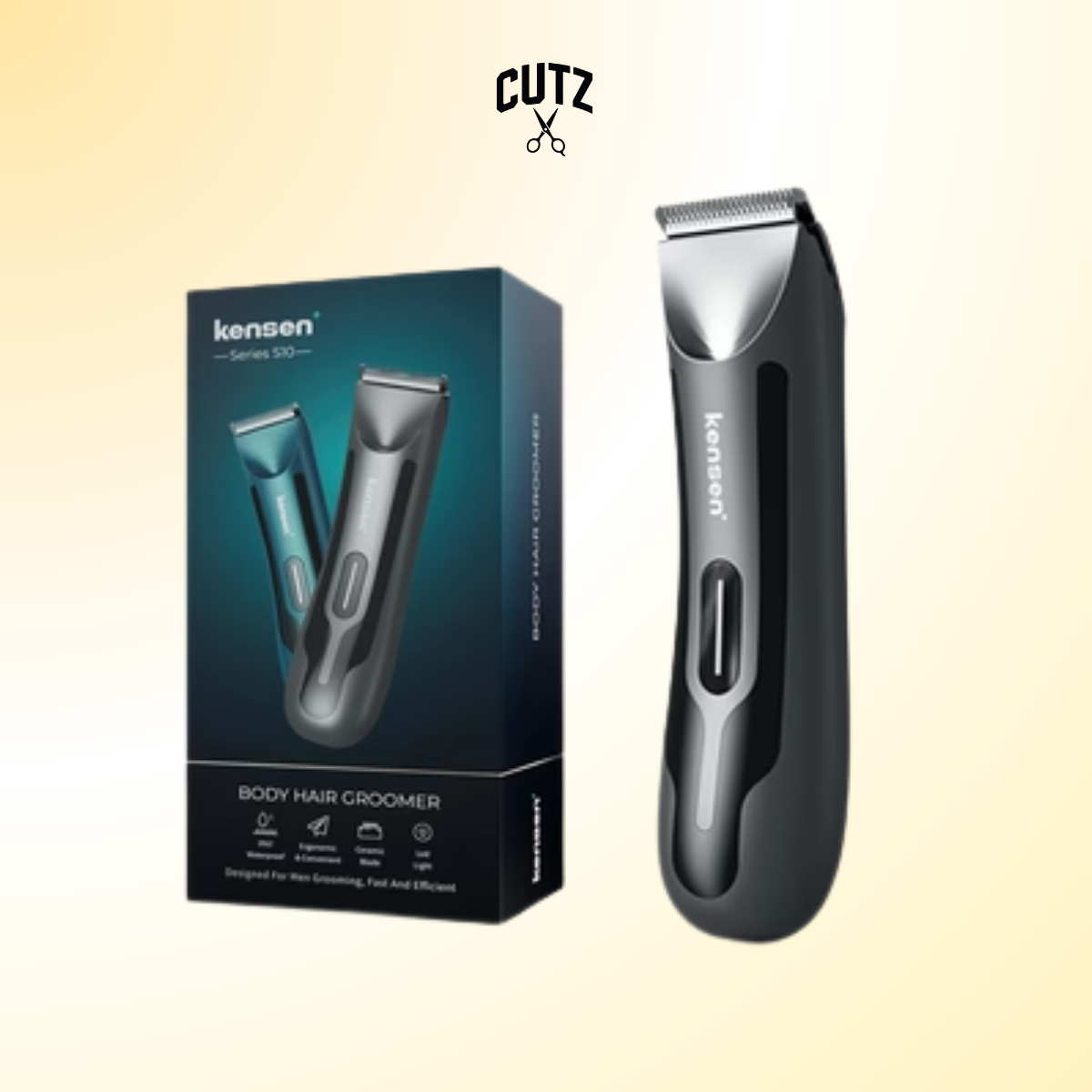 Kensen S10 Electric Groin Hair Trimmer for Men Body Groomer Pubic Waterproof Hair Trimmer Replaceable Ceramic Blade Beard Shaver