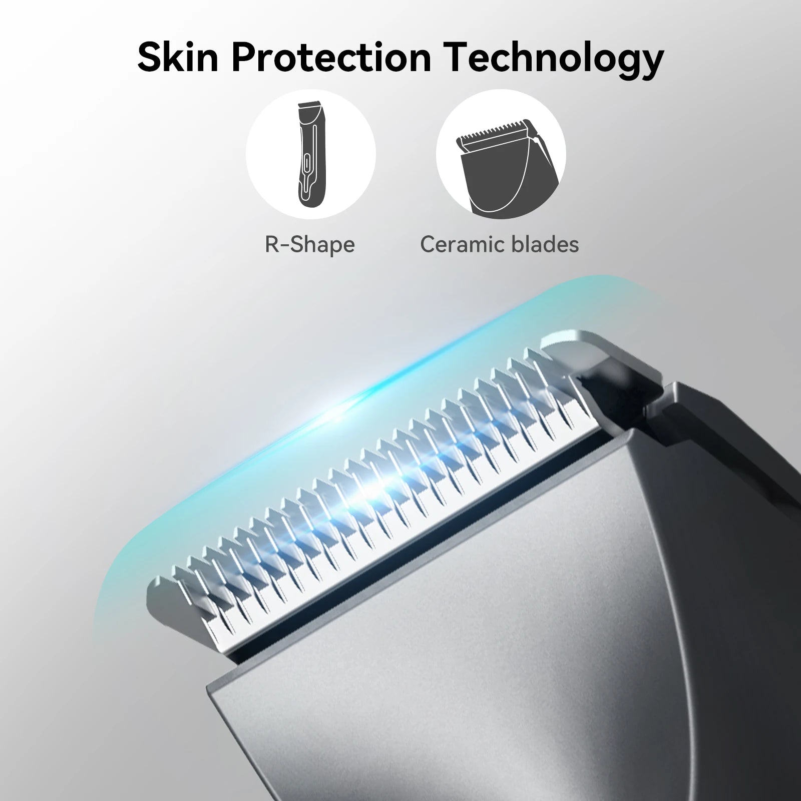 Kensen S10 Electric Groin Hair Trimmer for Men Body Groomer Pubic Waterproof Hair Trimmer Replaceable Ceramic Blade Beard Shaver