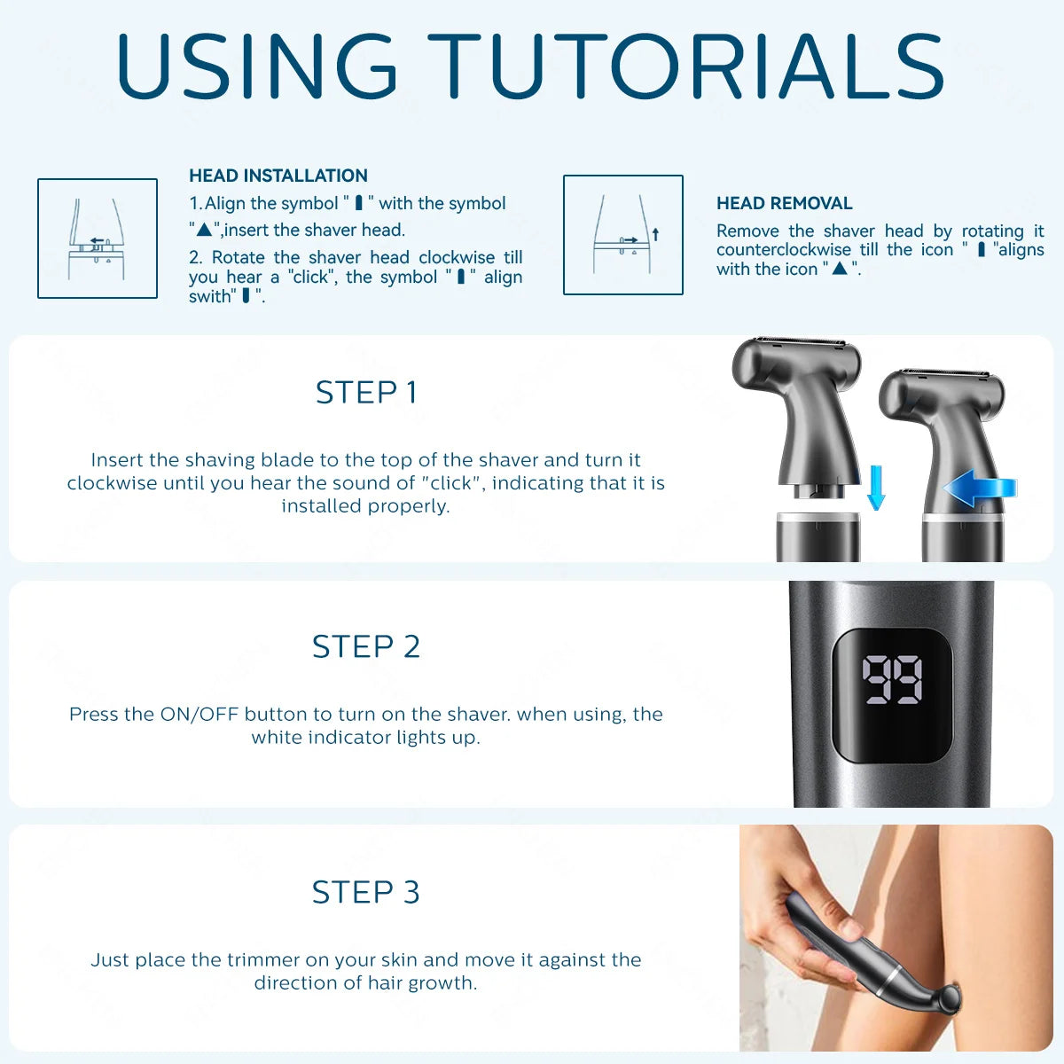 ENCHEN A1 Hair Trimmer Wet&Dry Suitable For The Whole Body Type-C Fast Charge 3-IN-1 Smooth Painless Detachable Blade