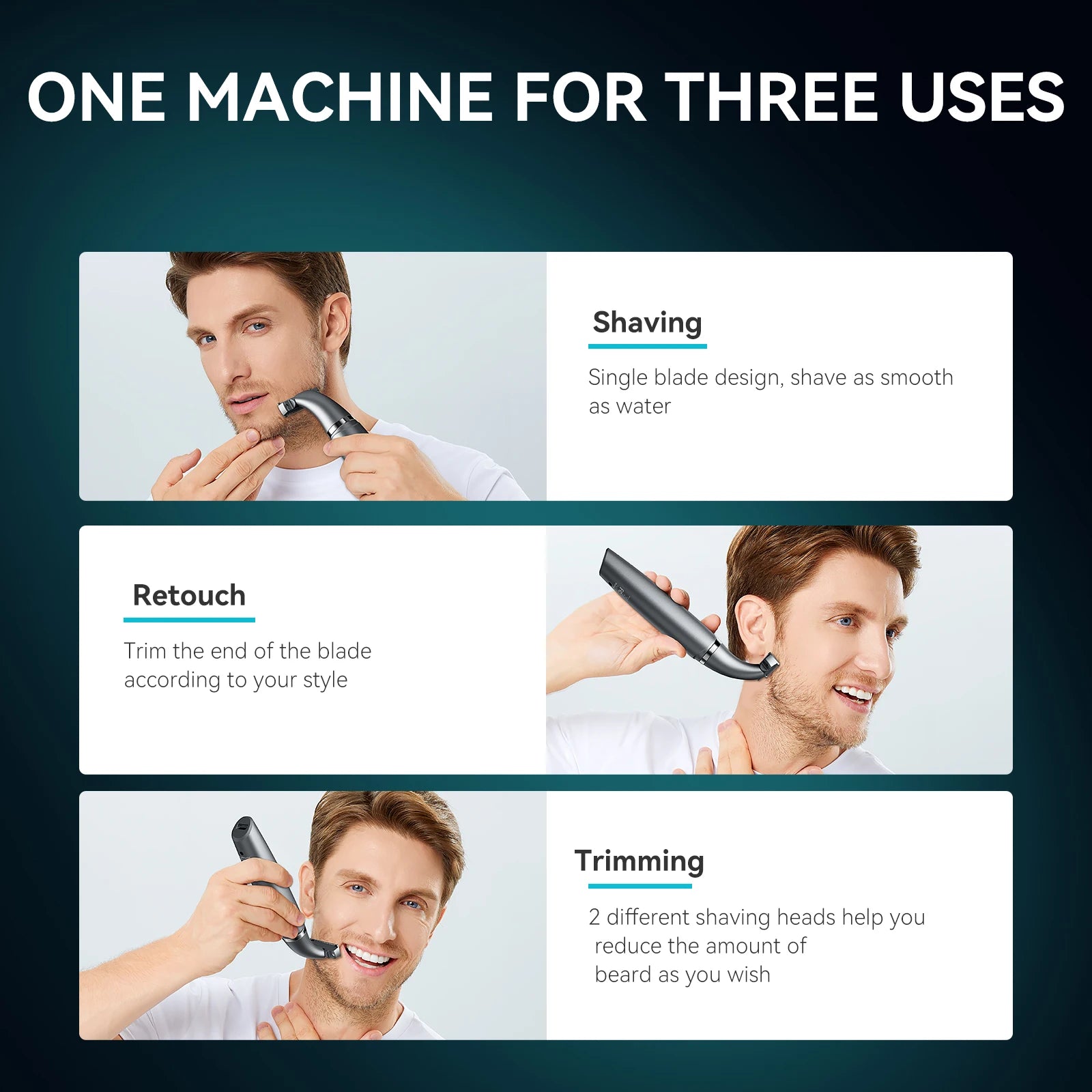 KENSEN S1 Electric Hair Trimmer Body Shaver for Men 2 in 1 Professional Shaver Razor Nose Hair Beard Trimmer Shave Razor MEG-578