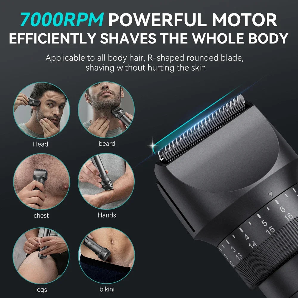 Kensen S29 Hair Tirmmer for Men 2 in 1 Adjustable Hair Clipper Kit Electric Razor Dry/Wet Hair Cutting Machine Nose Hair Trimmer