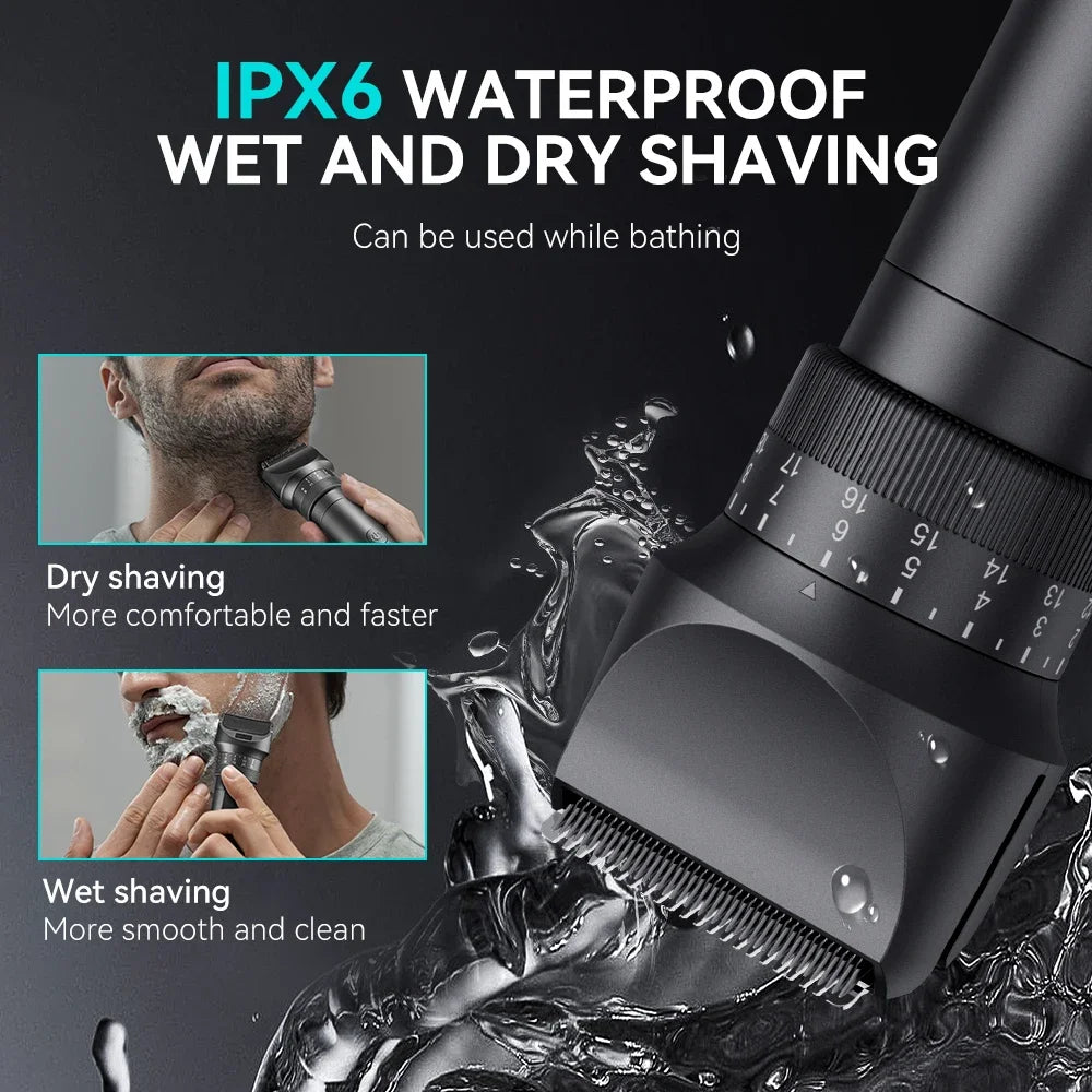 Kensen S29 Hair Tirmmer for Men 2 in 1 Adjustable Hair Clipper Kit Electric Razor Dry/Wet Hair Cutting Machine Nose Hair Trimmer