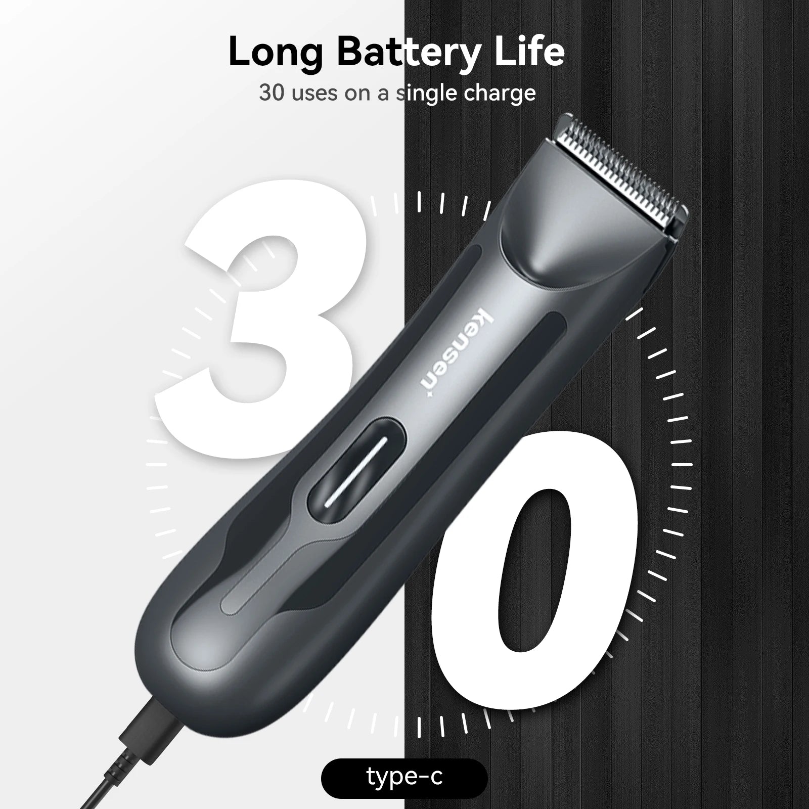 Kensen S10 Electric Groin Hair Trimmer for Men Body Groomer Pubic Waterproof Hair Trimmer Replaceable Ceramic Blade Beard Shaver