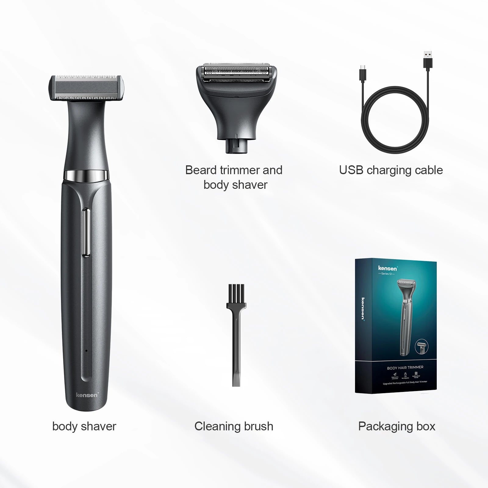 KENSEN S1 Electric Hair Trimmer Body Shaver for Men 2 in 1 Professional Shaver Razor Nose Hair Beard Trimmer Shave Razor MEG-578