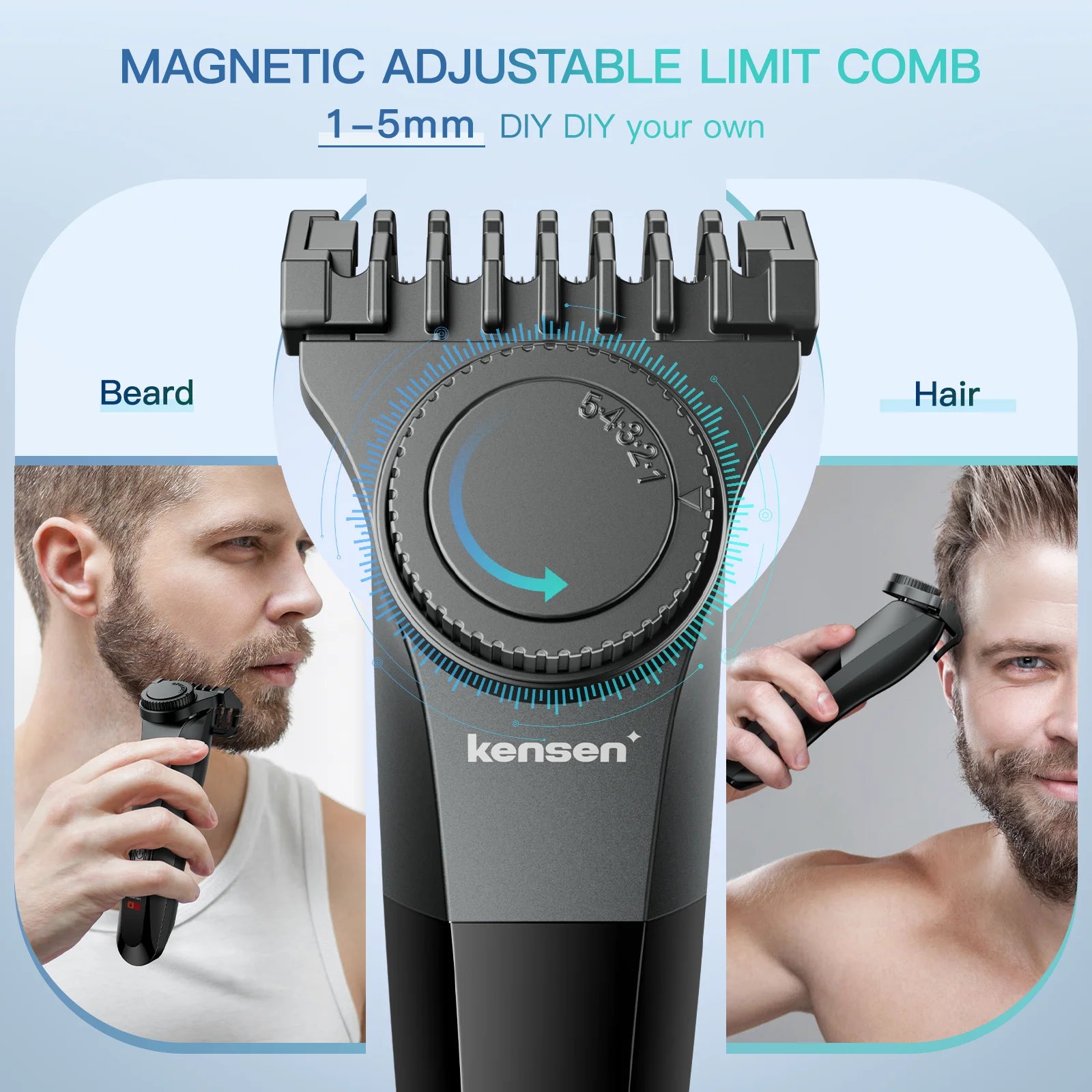 Kensen S25 Electric Body Hair Trimmer Men's Razor with base Adjustable Shaver Hair Cutting Machine Beard Trimmer Haircut Machine