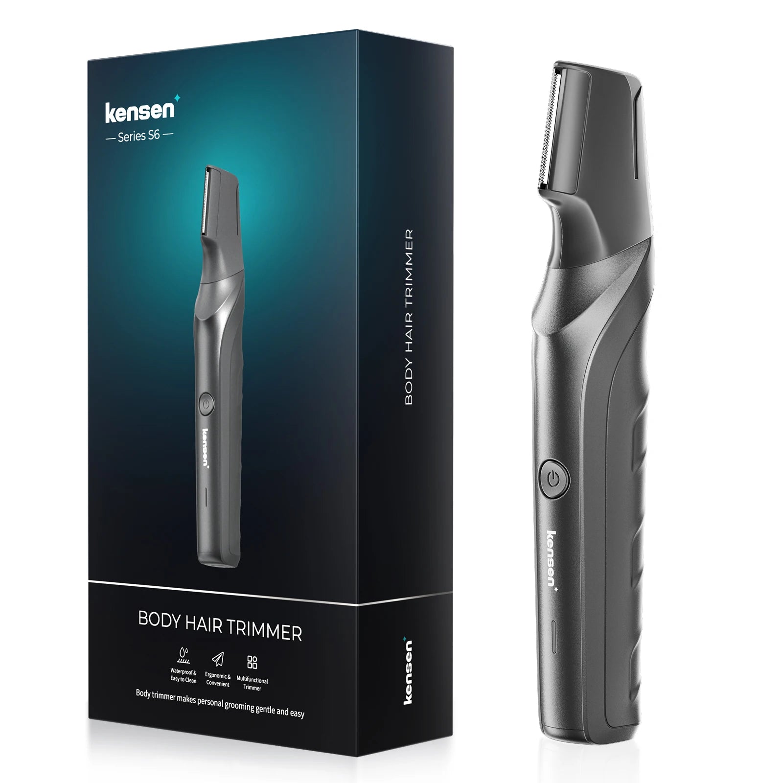 Kensen S6 Electric Hair Trimmer for Men Body Groomer Clipper IPX5 Waterproof Portable Groin Pubic Hair Trimmer Razor For Barber